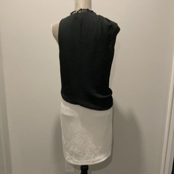 HELMUT Lang Black and White Draped Sheath Dress Size 6 medium - Picture 9 of 14